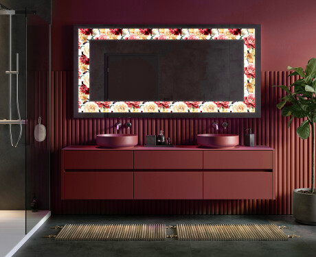 Decorativi specchio da parete retroilluminato - Flowers Full Of Colors #4