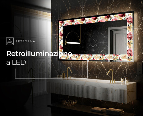 Decorativi specchio da parete retroilluminato - Flowers Full Of Colors #8