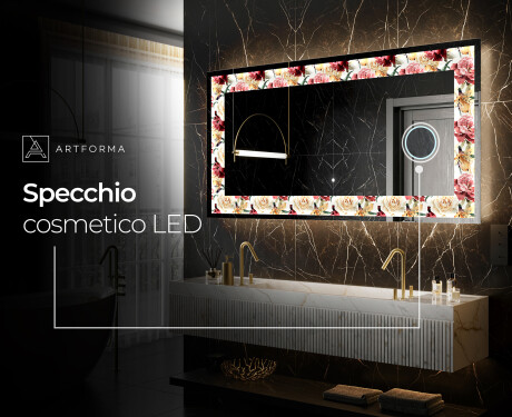 Decorativi specchio da parete retroilluminato - Flowers Full Of Colors #9