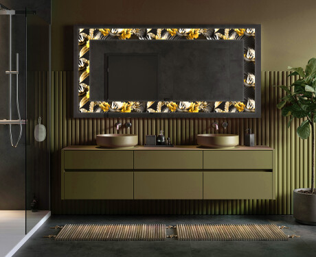 Decorativi specchio da parete retroilluminato - Floral Symmetries #4