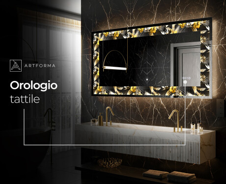 Decorativi specchio da parete retroilluminato - Floral Symmetries #6