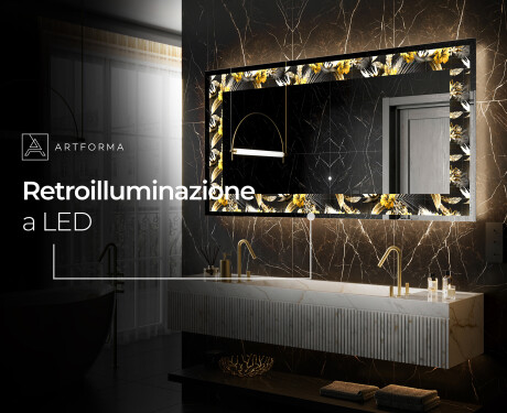 Decorativi specchio da parete retroilluminato - Floral Symmetries #8