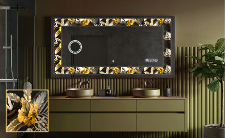 Decorativi specchio da parete retroilluminato - Floral Symmetries