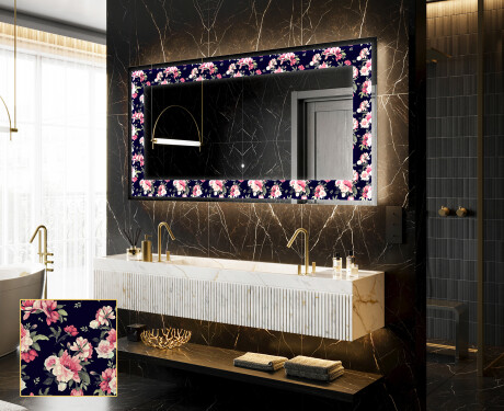 Decorativi specchio da parete retroilluminato - Floral Layouts