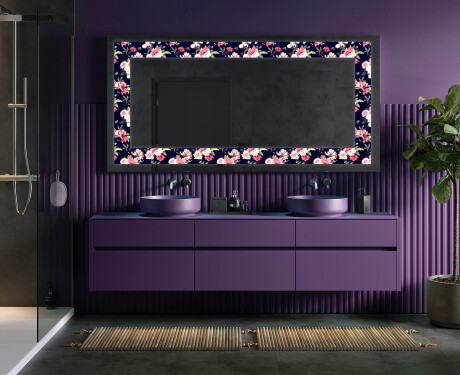 Decorativi specchio da parete retroilluminato - Floral Layouts #4