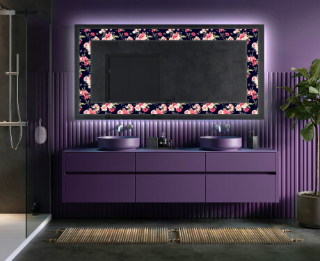 Decorativi specchio da parete retroilluminato - Floral Layouts #5