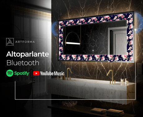 Decorativi specchio da parete retroilluminato - Floral Layouts #7
