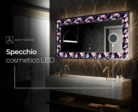 Decorativi specchio da parete retroilluminato - Floral Layouts #9