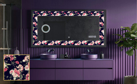 Decorativi specchio da parete retroilluminato - Floral Layouts