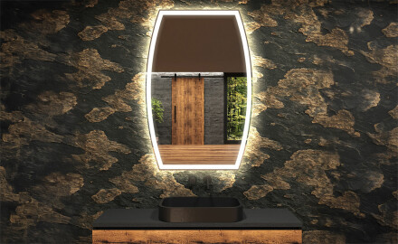 Specchio da bagno LED di forma irregolare M222
