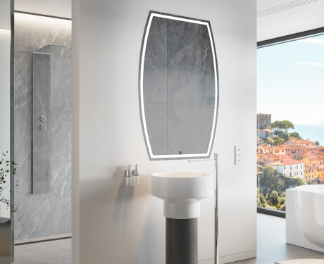 Specchio da bagno LED di forma irregolare M223