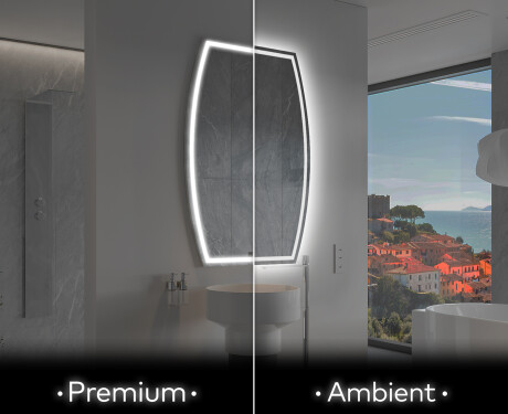 Specchio da bagno LED di forma irregolare M223