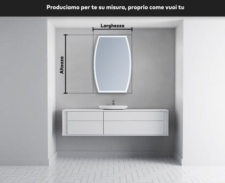 Specchio da bagno LED di forma irregolare M223 #5