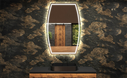 Specchio da bagno LED di forma irregolare M223