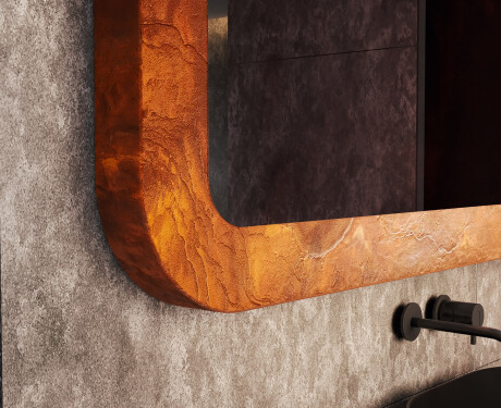 Specchio stondato con cornice in pietra L293 #3