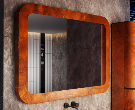 Specchio stondato con cornice in pietra L293 #4