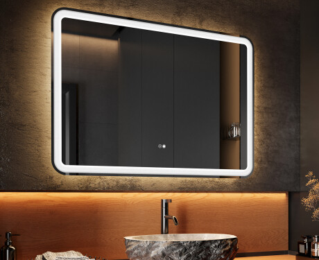 Specchio bagno retroilluminato LED 100x70cm con Dual color, Interruttore tattile, Tappetino riscaldante, Altoparlante Bluetooth - L141 #2