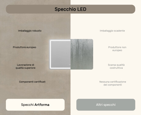 Specchio bagno retroilluminato LED 100x70cm con Dual color, Interruttore tattile, Tappetino riscaldante, Altoparlante Bluetooth - L141 #7