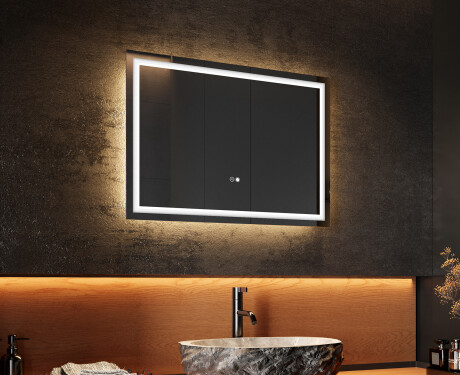 Specchio da parete moderno per bagno 70x50cm con luci, Dual color, Interruttore tattile, Tappetino riscaldante - L49 #2