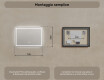 Specchio da parete moderno per bagno 70x50cm con luci, Dual color, Interruttore tattile, Tappetino riscaldante - L49 #8
