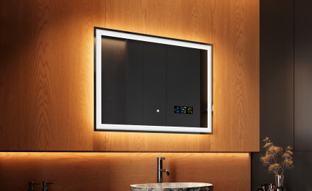 Specchio bagno retroilluminato LED 80x60cm con Dual color, Interruttore tattile, Stazione - L01