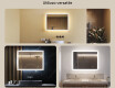 Specchiera rettangolare da bagno con luce LED 80x60cm con Dual color, Interruttore tattile #2