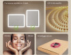 Specchiera rettangolare da bagno con luce LED 80x60cm con Dual color, Interruttore tattile #5
