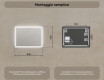 Specchiera rettangolare da bagno con luce LED 80x60cm con Dual color, Interruttore tattile #7