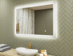 Specchio rettangolare da bagno retroilluminato LED 100x70cm con Dual color, Interruttore tattile