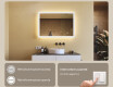 Specchio rettangolare da bagno retroilluminato LED 100x70cm con Dual color, Interruttore tattile #4