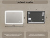 Specchio rettangolare da bagno retroilluminato LED 100x70cm con Dual color, Interruttore tattile #7