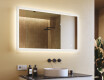 Specchio rettangolare da bagno con LED 120x70cm con Dual color, Interruttore tattile