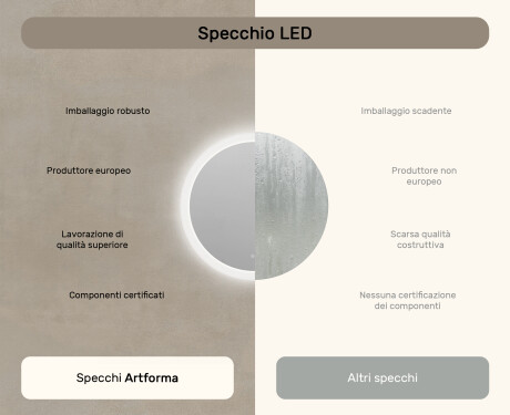 Specchio rotondo da bagno retroilluminato LED 60cm con Dual color, Interruttore tattile, Tappetino riscaldante #7