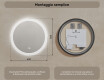 Specchio rotondo da bagno retroilluminato LED 60cm con Dual color, Interruttore tattile, Tappetino riscaldante #8