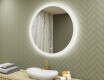 Specchio rotondo con luce LED per bagno 80cm con Dual color, Interruttore tattile, Tappetino riscaldante