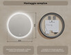 Specchio rotondo con luce LED per bagno 80cm con Dual color, Interruttore tattile, Tappetino riscaldante #8