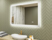 Specchio rettangolare da bagno retroilluminato LED 100x70cm con Dual color, Interruttore tattile, Tappetino riscaldante