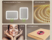 Specchio rettangolare da bagno retroilluminato LED 100x70cm con Dual color, Interruttore tattile, Tappetino riscaldante #6