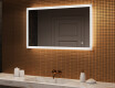 Specchio rettangolare da bagno con LED 120x70cm con Dual color, Interruttore tattile, Tappetino riscaldante