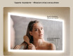 Specchio rettangolare da bagno con LED 120x70cm con Dual color, Interruttore tattile, Tappetino riscaldante #5