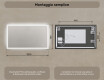 Specchio rettangolare da bagno con LED 120x70cm con Dual color, Interruttore tattile, Tappetino riscaldante #8
