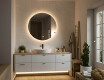 Specchio rotondo con illuminazione 60 cm, doppio colore, interruttore touch, tappetino riscaldante