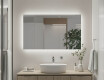 Specchio rettangolare da bagno con illuminazione LED 80x60/60x80 cm, doppio colore, interruttore touch, tappetino riscaldante