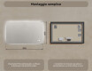 Specchio rettangolare da bagno con illuminazione LED 80x60/60x80 cm, doppio colore, interruttore touch, tappetino riscaldante #7