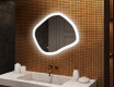 Specchio da bagno con illuminazione, 84×74 cm, bicolore, interruttore touch, tappetino riscaldante