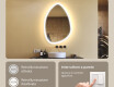 Specchio irregolare con illuminazione, 64×94 cm, bicolore, interruttore touch, tappetino riscaldante #4