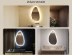 Specchio irregolare con illuminazione, 64×104 cm, bicolore, interruttore touch, tappetino riscaldante #2