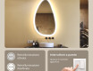 Specchio irregolare con illuminazione, 64×104 cm, bicolore, interruttore touch, tappetino riscaldante #4