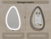 Specchio irregolare con illuminazione, 64×104 cm, bicolore, interruttore touch, tappetino riscaldante #8