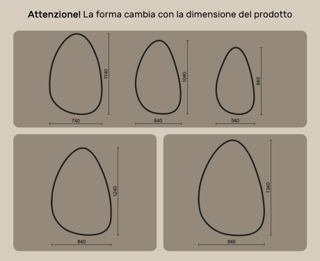 Specchio irregolare con illuminazione, 64×104 cm, bicolore, interruttore touch, tappetino riscaldante #10